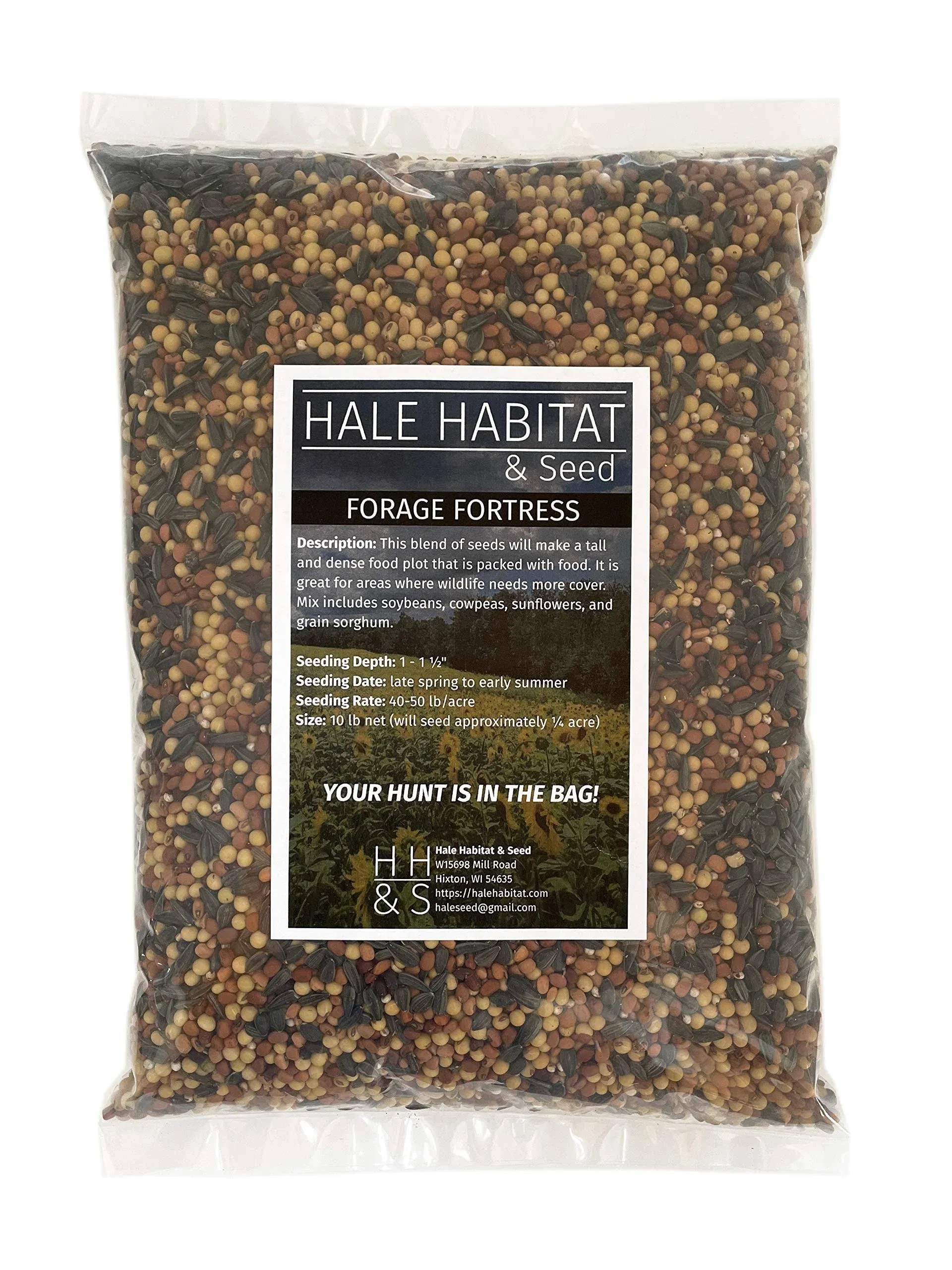 Forage Fortress Food Plot Mix - Soybean, Cowpea, Sunflower, Sorghum - 1/4 Acre