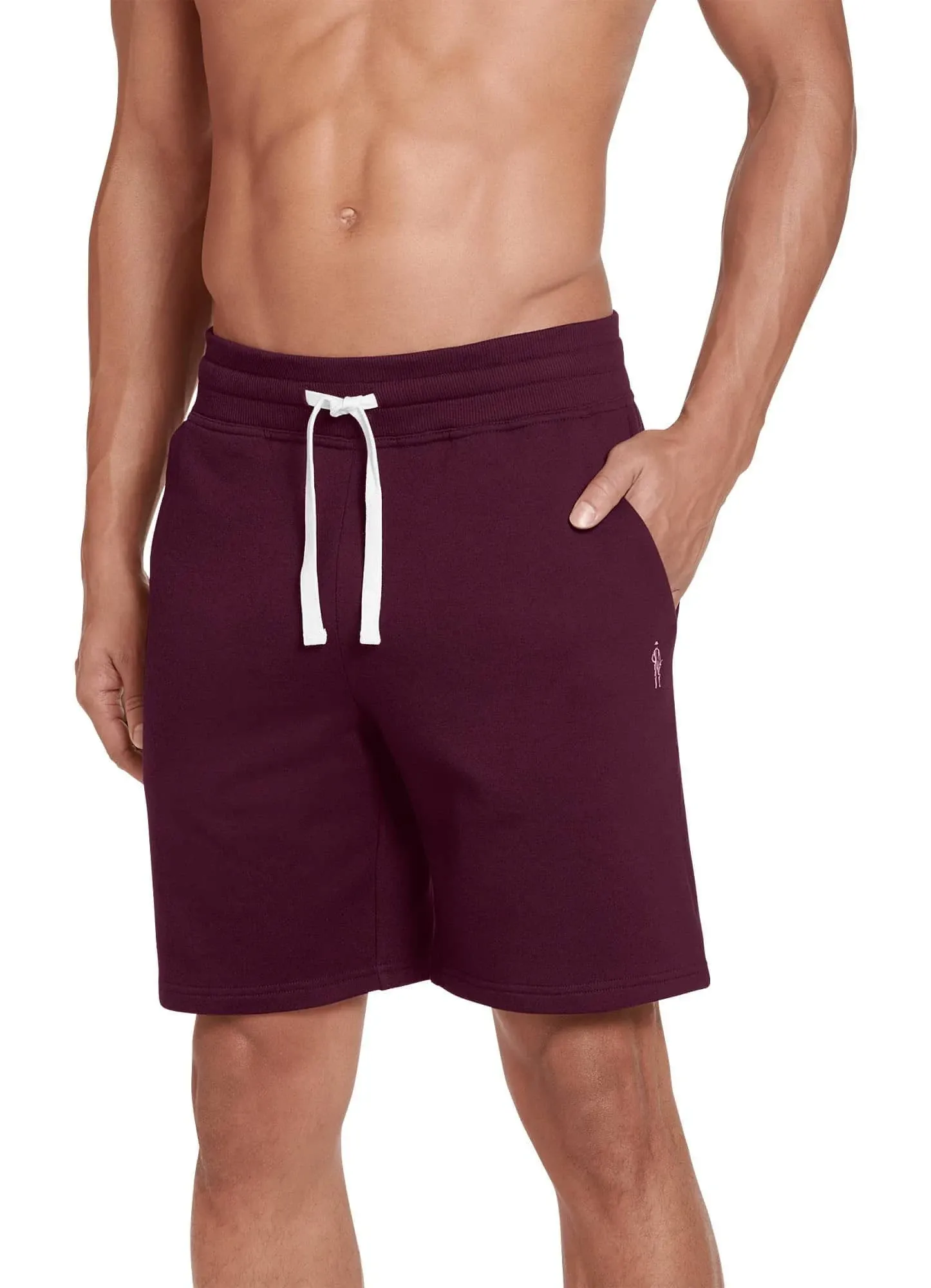 Jockey Men's Cotton Blend 8.5" Fleece Short M Deepest Burgundy