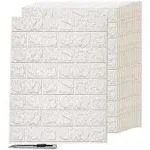 Art3d 3D Peel and Stick Foam Brick Wall Panels, White, 44 Square Feet, 30 Pcs