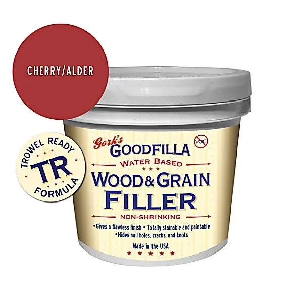 Gork's Goodfilla Cherry Water-Based Wood and Grain Filler (Trowel Ready), 1 Quart