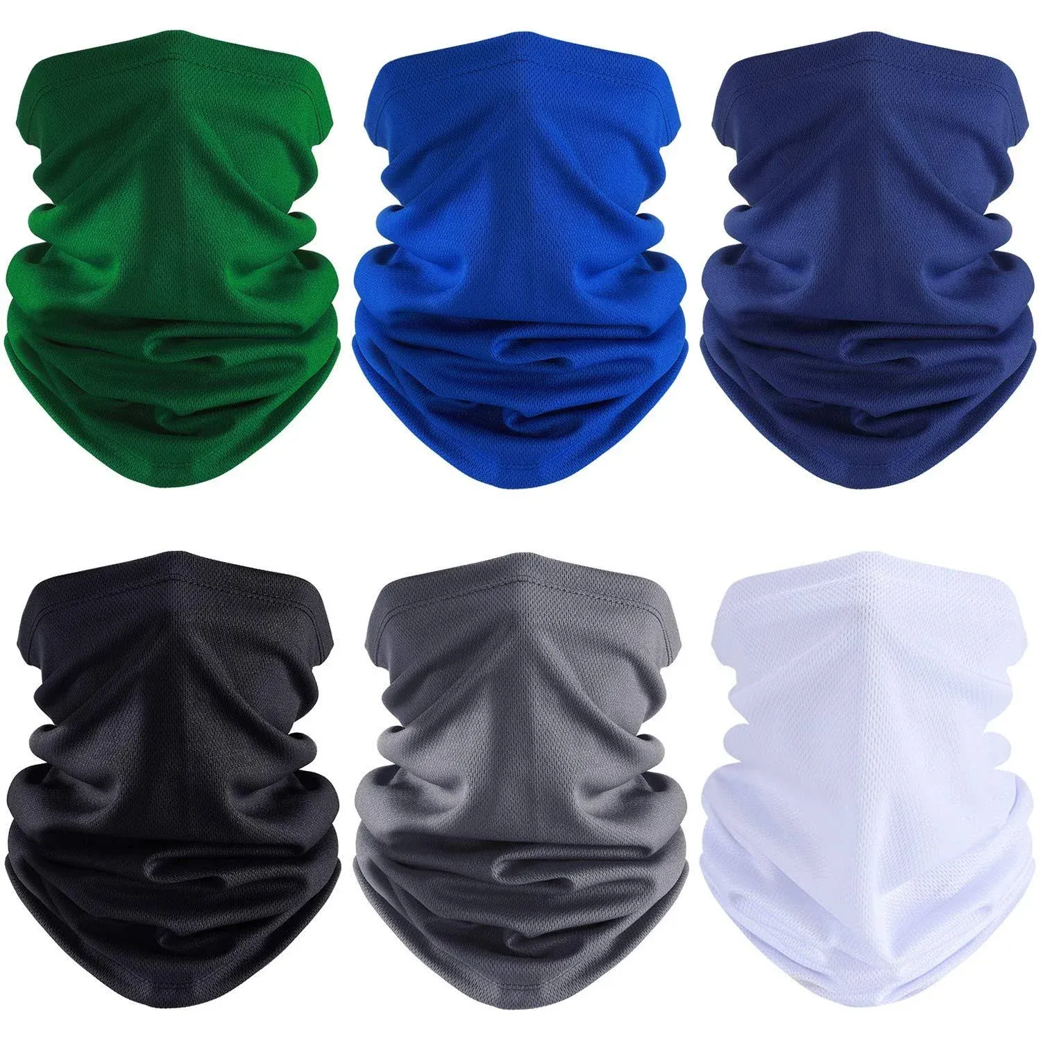 6 Pieces Summer Face Cover UV Protection Neck Gaiter Scarf Sunscreen Breathable Bandana