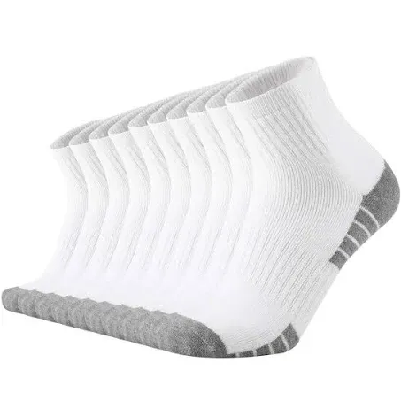 ONKE Cotton Low Cut Quarter Socks for Men Athletic Sport Work with Thick Cushion Moisture Control Anti Blisters Sweat Wicking