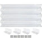 Ekena Millwork for 15" Wide Shutters, Clear Polycarbonate Mounting Brackets for PVC, Composite & Wood Shutters (4-Top/Bottom, 4-Side Brackets)