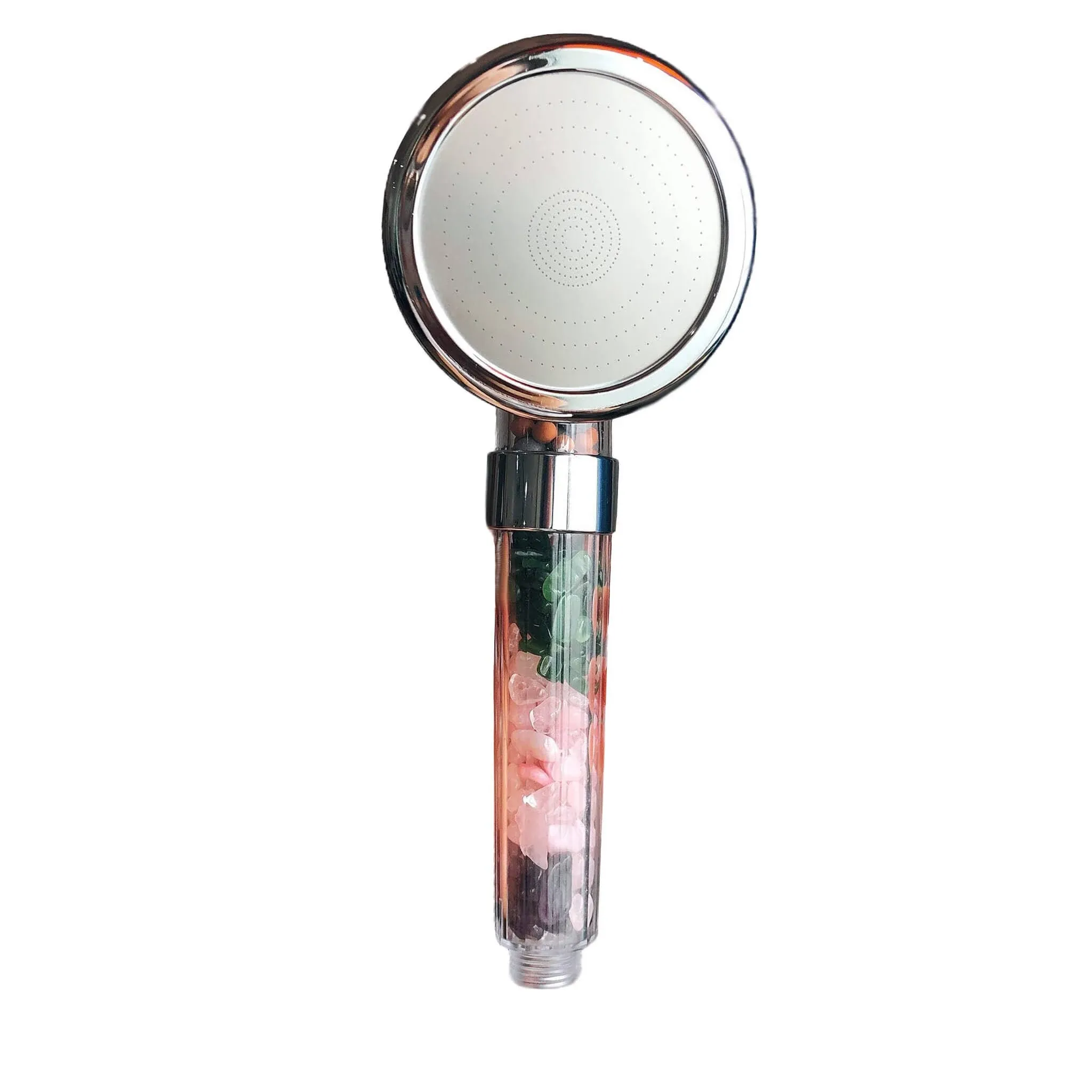 Chakra Showerhead with Natural Gemstones, Therapeutic Crystals, Purification of Water Mineralization, Balance PH and Healing Force Mineral Stones Water Filtration