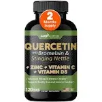 Quercetin with Bromelain, Nettle + Vitamin C, D3 and Zinc