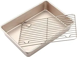 CHEFMADE Turkey Roasting Pan with Rack for Ovens, Nonstick Rectangular Turkey Chicken Roaster Pan Baking Dish Broiler Pan Bakeware Heavy Duty Carbon