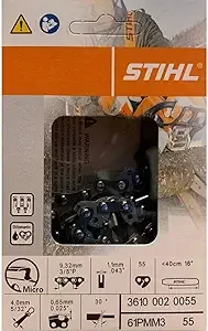 Stihl 61PMN3 55 Chainsaw Chain for 16 Bar, 38P Pitch043 Gauge