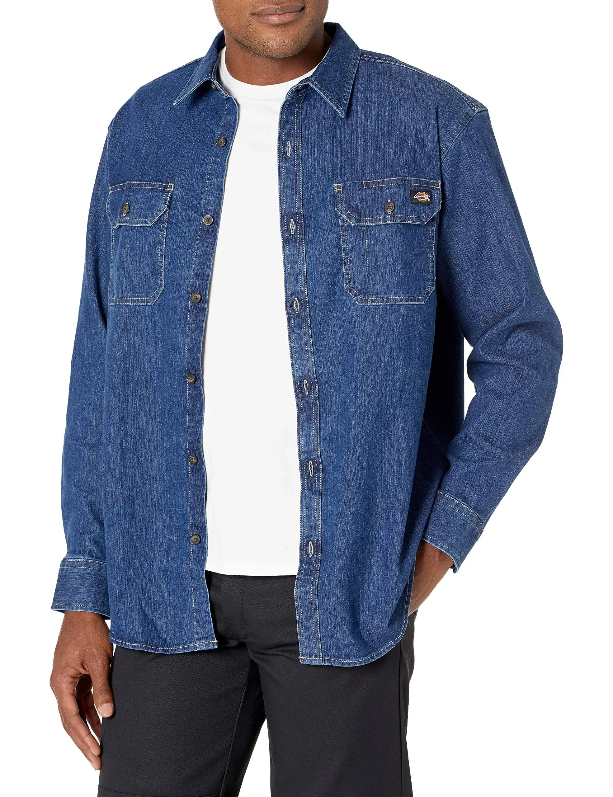 Dickies Men's Flex Denim Long Sleeve Shirt