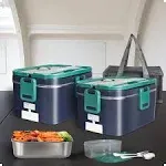 Electric Lunch Box 80w 2 Pack With 1.8l 304 Stainless Steel Container Food Heate