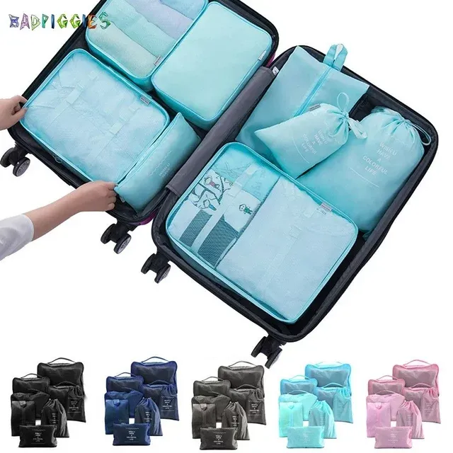 BAGAIL 6 Set Packing Cubes,Travel Luggage Packing Organizers(5set+Laundry bag Flamingo)