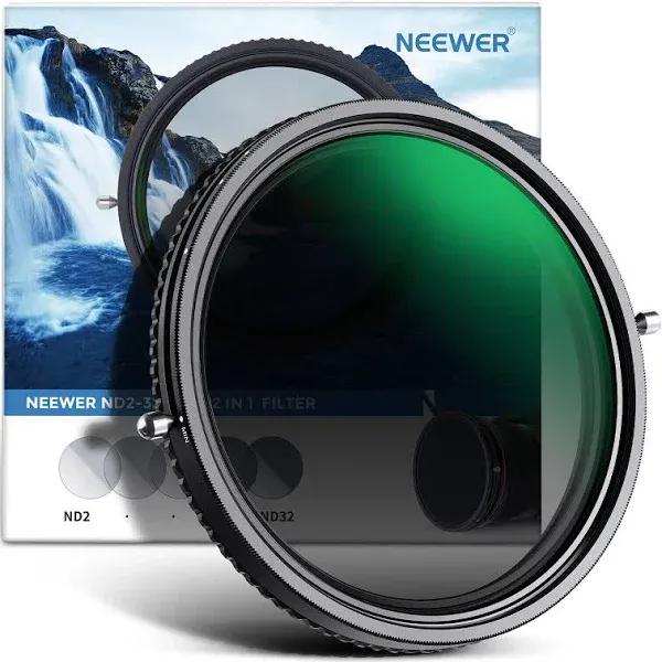 Neewer 2 in 1 58mm Variable ND Filter ND2-ND32&CPL Filter (Zirkular Polfilter)