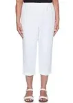 Alfred Dunner Women's Classic Capri Pant White 14