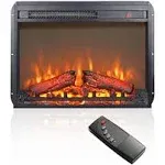 23 in. Ventless Electric Fireplace Insert with Realistic Flame and Over Heating Protection and Remote Control