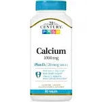 21st Century Calcium Plus D Tablets, 1000 mg, 90 Count