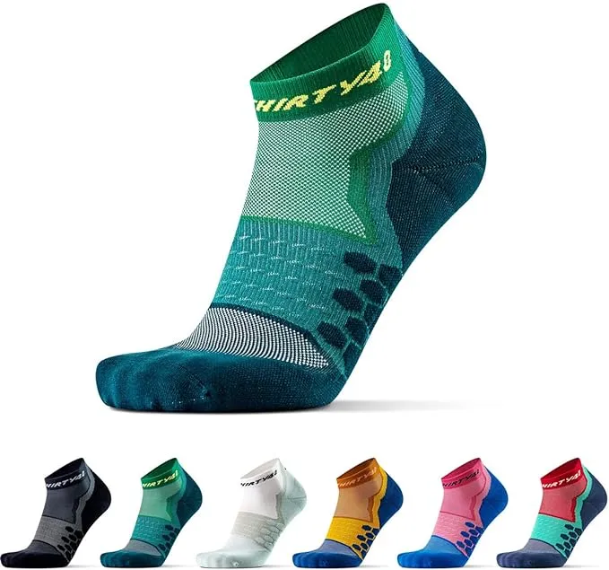 Thirty48 Performance Compression Low Cut Running Socks for Men and Women | More Compression Where Needed