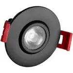 Nicor Lighting 2-in LED Gimbal Recessed Downlight in Black 3000K | DGD211203KRDBK