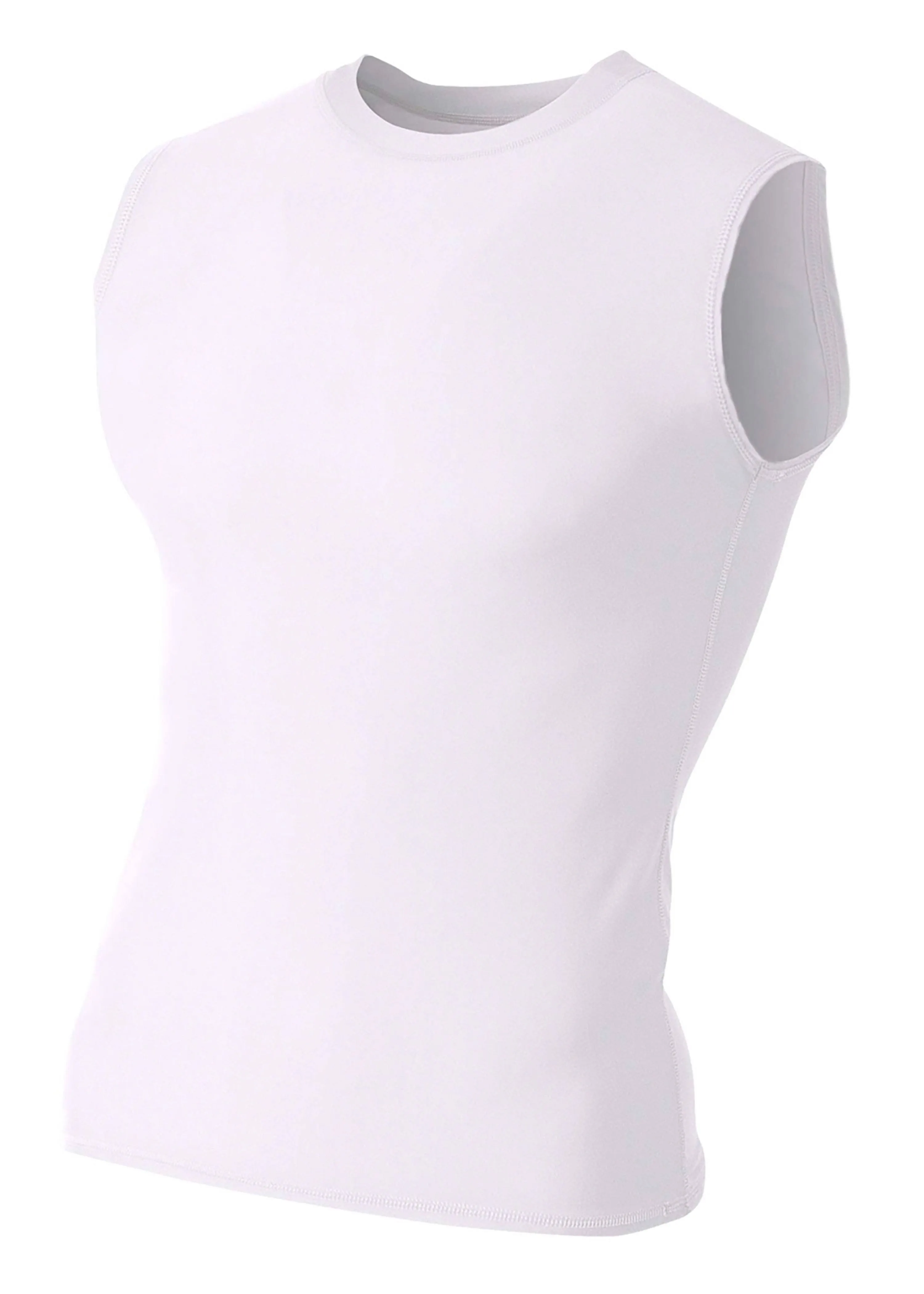 A4 N2306 Men's Compression Muscle Shirt - White - L