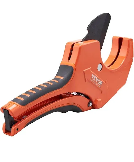 VEVOR PVC Pipe Cutter, Up to 2-1/2" O.D. Ratchet Pipe Cutter Heavy Duty, Professional Tube Cutting Tool with SK5 Steel Blade & Ergonomic Handle, Uses for PVC, CPVC, PP-R, PEX, PE, Rubber Hose