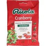 Ricola Cranberry Sugarfree Swiss herbal Bonbon (3 Bags each 75g) - fresh from Germany