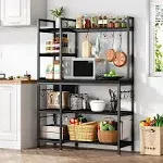 Kitchen Baker's Rack, 5-Tier Utility Storage Shelf with Hutch