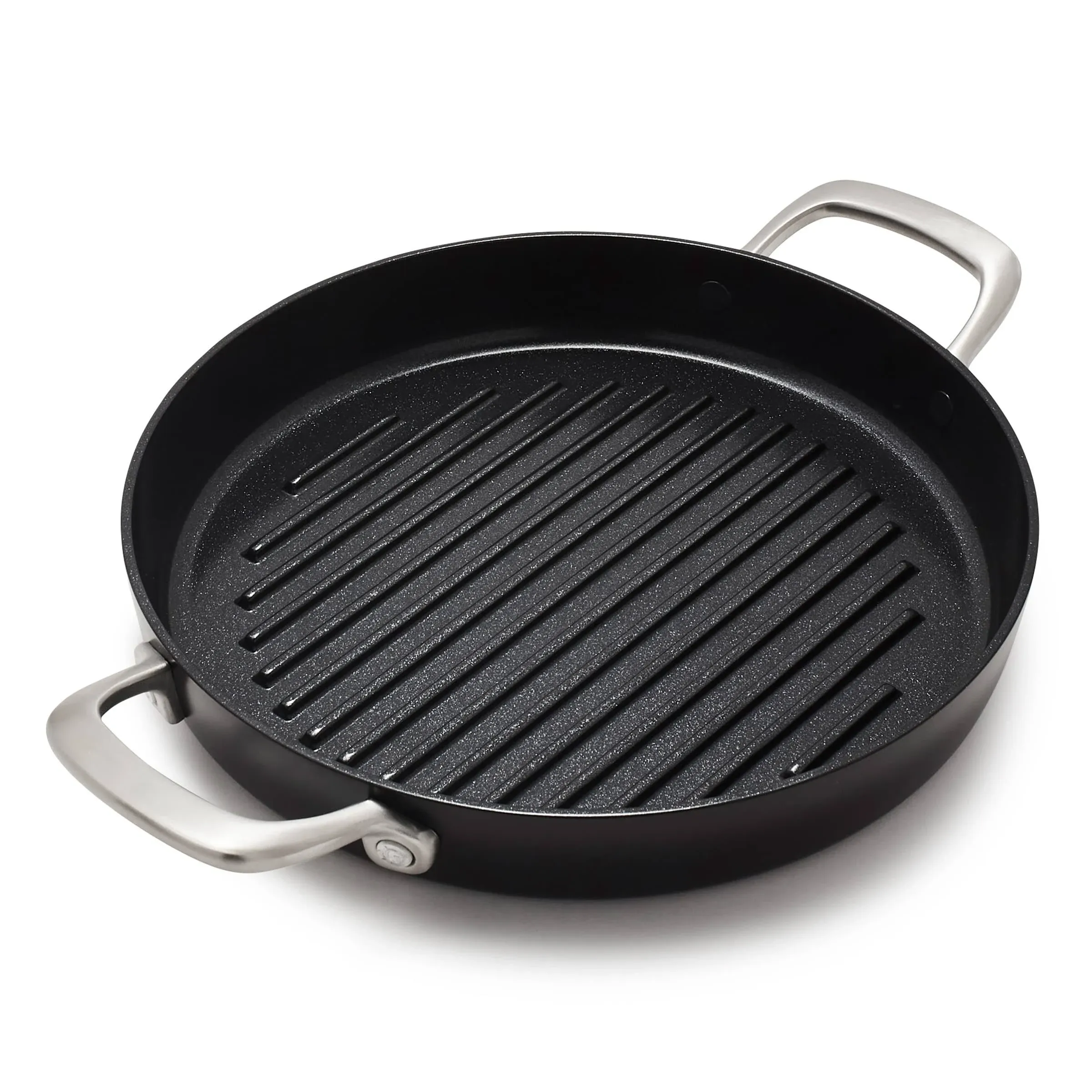 GreenPan GP5 Hard Anodized Advanced Healthy 11&#034; Round Grill Pan, Black 