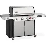 Genesis SPX-435 4-Burner Natural Smart Gas Grill in Stainless Steel with Side Burner