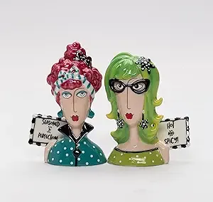 61873 Dollymama Lady Perfection-Spicey Salt and Pepper Shaker, Green