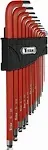 Titan 12713 13-Piece SAE Extra Long Ball End Hex Key Set,Red - SAE Ball End