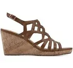 Women's White Mountain Flaming Wedge Sandals in Tan Size 6