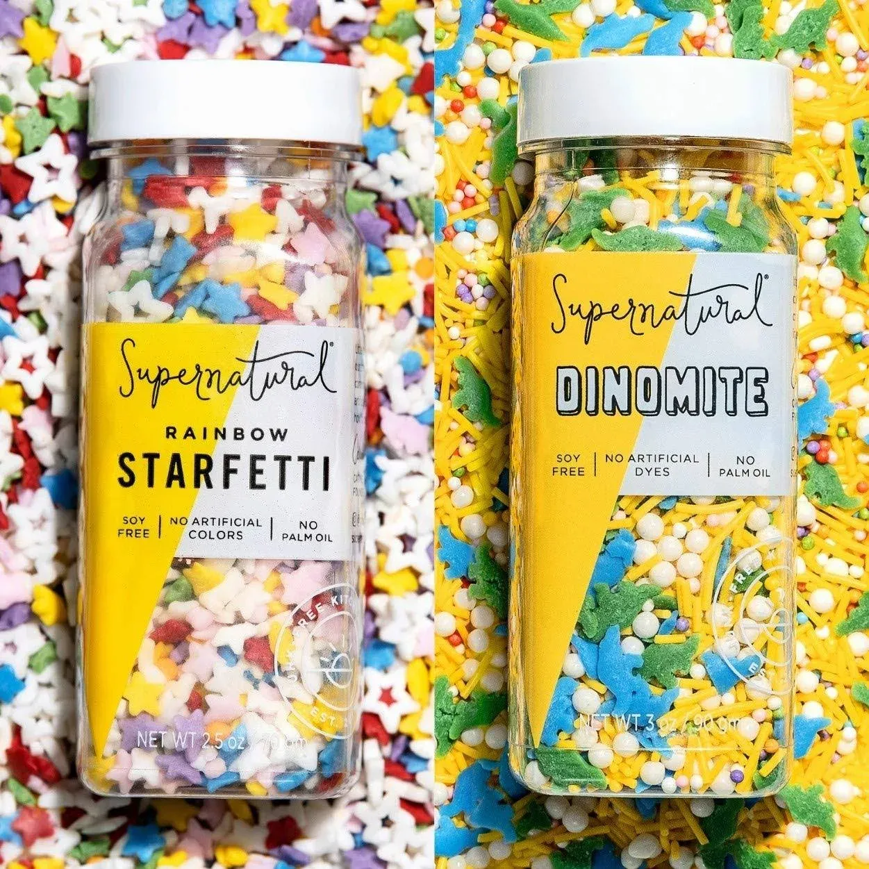 Rainbow Starfetti & Dinomite Natural Sprinkle Kit by Supernatural, No Artificial ...