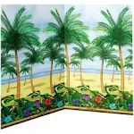 Palm Tree Scene Setter 40-foot Backdrop 48&#034; x 40&#039; Plastic Party Decorations