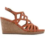 Flaming Wedge Sandal In Light Gold/met/smooth