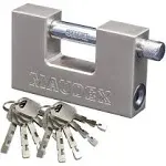 Maudex® MDP/90 Heavy Duty Lock with 10 Keys for Outdoor Use [Nickel Plated Finish] - [Anti Pick, Anti Drill Cylinder] - Ideal Storage Unit and Shipping Container Lock