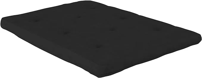 DHP Eve 6 Inch Thermobonded High Density Polyester Fill Futon Mattress, 6 in, Black