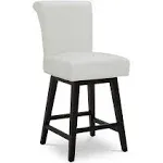 Noah Counter Height Swivel Barstool in Black Faux Leather