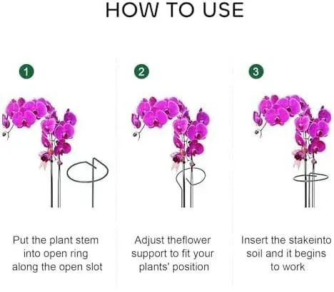 GROWNEER 12 Packs 24 Inches Garden Flower Support Plant Support Stakes, with 15 Pcs Plant Labels, Single Plant Stem Flower Suppo, Rose