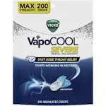 Vicks VapoCOOL Severe, Winterfrost Throat Drops, 200 Drops