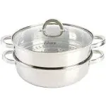 Oster Sangerfield 3-Piece 11-in. Stainless Steel Everyday Pan with Steamer and Lid