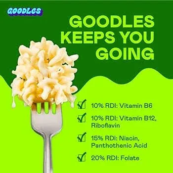 Goodles Vegan Is Believin’ Mac & Cheese 12-Pack, 5.25oz - 12g Protein, 7g Fiber with Prebiotics, 21 Nutrients - Kosher and Clean Label Certified