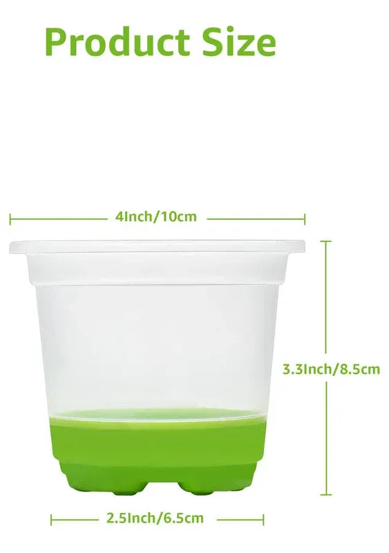 MIXC 30 Packs 4&#034; Reinforced Clear Nursery Pots with Silicone Base for Easy Tr...