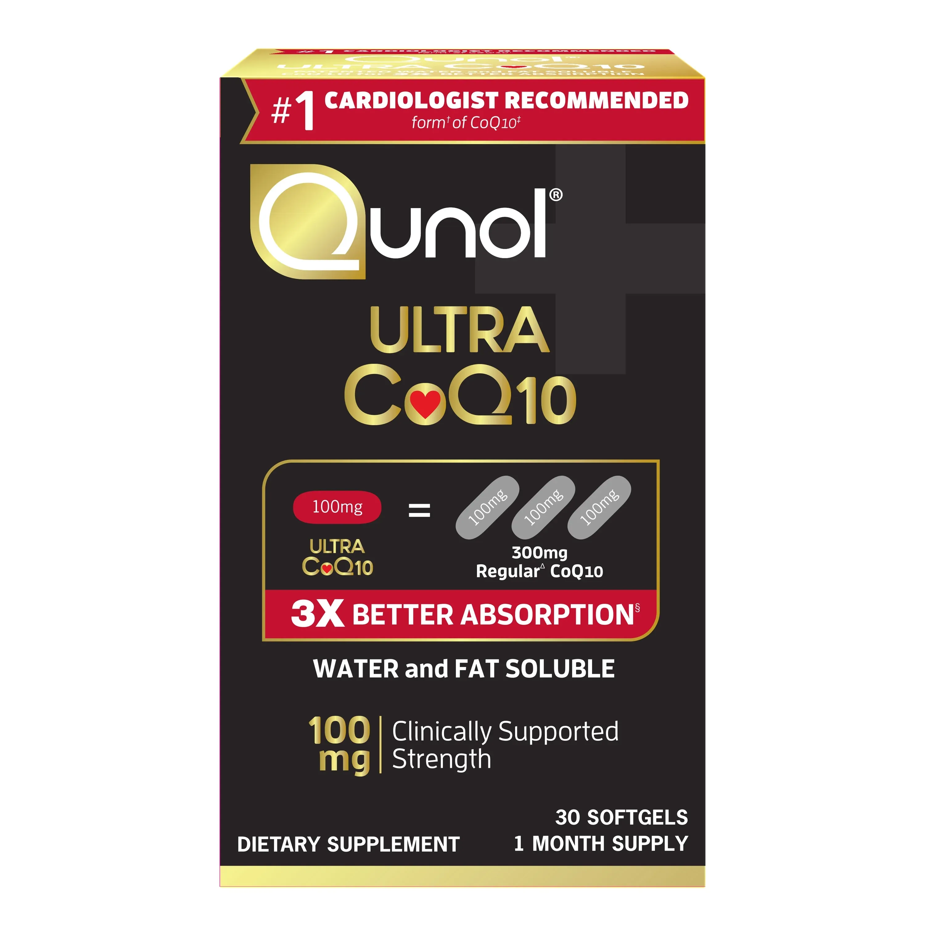 Qunol Ultra CoQ10 100 mg Softgels, 30 Ct