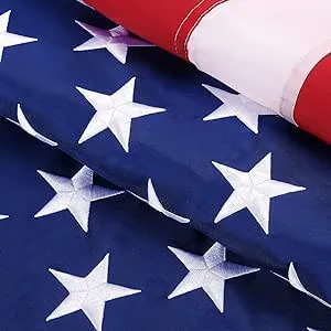 American Flag 5X8 Outdoor Heavy Duty - Premium US Flag 5X8 ft - 100% in USA, USA Flag with Luxury Embroidered Stars, Brass Grommets (Premium 5X8 FT American Flag)