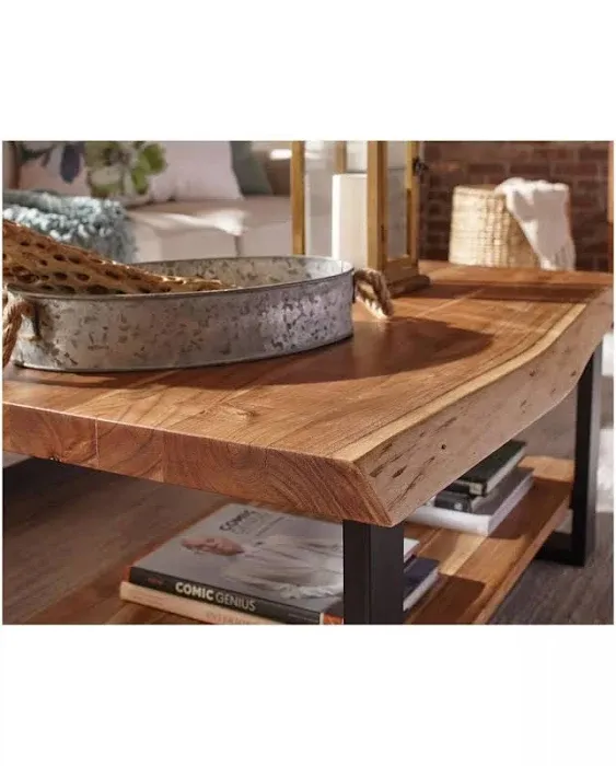 Alaterre Furniture Alpine Natural Live Edge Wood Coffee Table