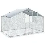 VEVOR Large Metal Chicken Coop Walk-in Chicken Run with Waterproof Cover