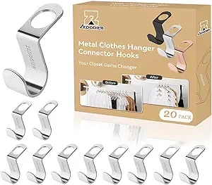 Metal Clothes Hanger Connector Hooks 20 Pack Super Sturdy Hanger Extender Hooks 