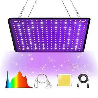 600W Led Grow Light, Full Spectrum Plant Growing Lamp with Red Blue White LEDs for Indoor Plants, Seed Starting Seedlings Vegetable Pepper Hanging Growing Lamp