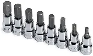 3/8 In Drive Metric Hex Bit Socket Set - 8 Piece