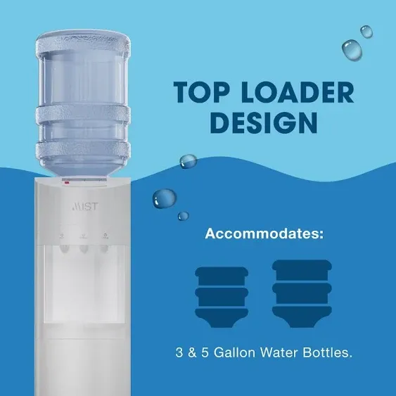 Mist Top Loading Water Dispenser- White