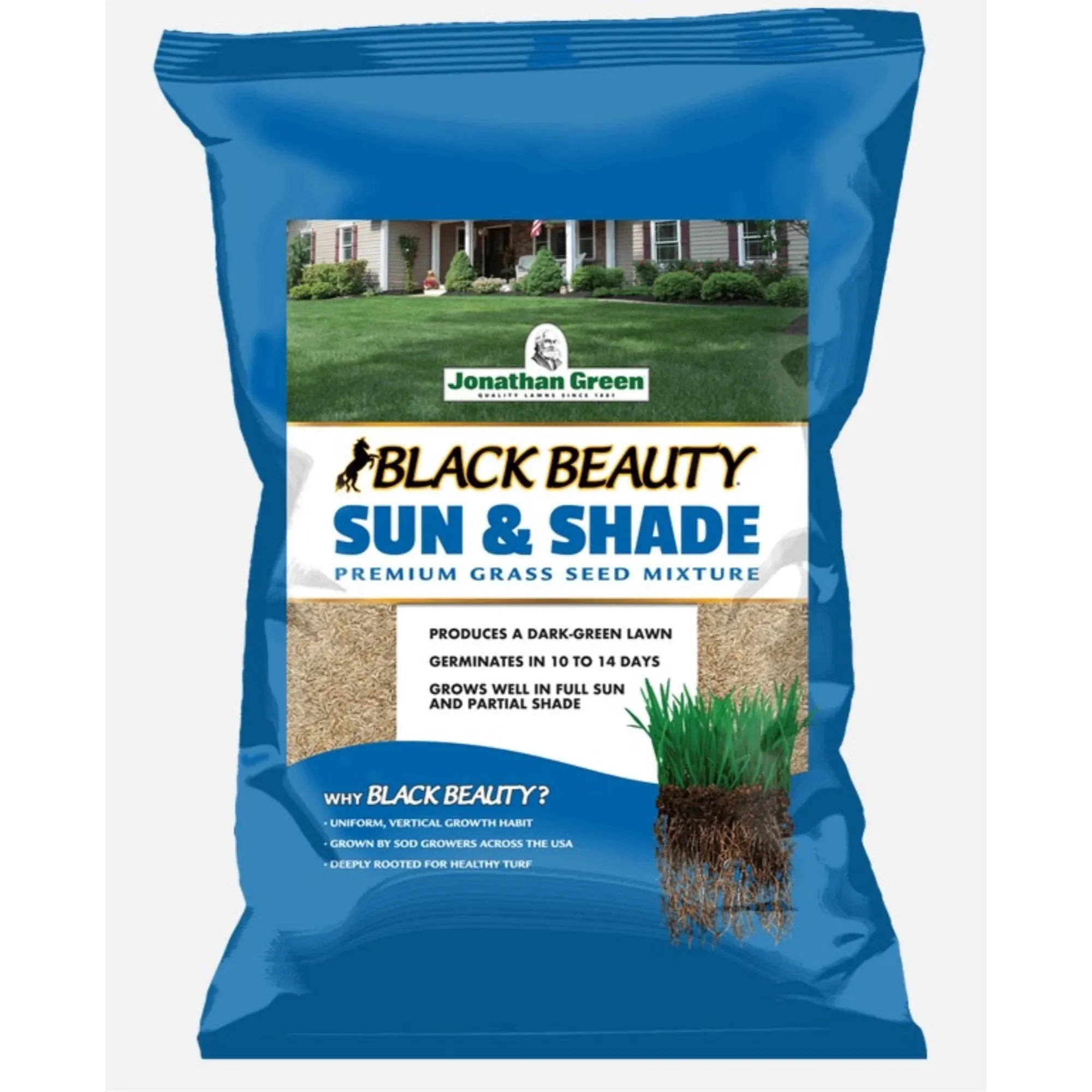 Jonathan Green 12007 Black Beauty Sun and Shade Grass Seed Mix, 50 lb