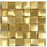 5 Sheets Wall Backsplash Tile, Gold Metal 3D Wall Backsplash Mosaic Tile Sheets  | eBay